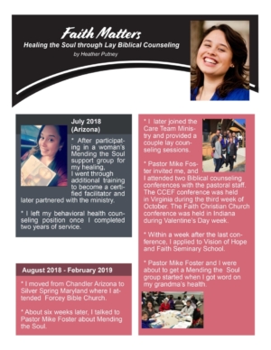 Front of Newsletter